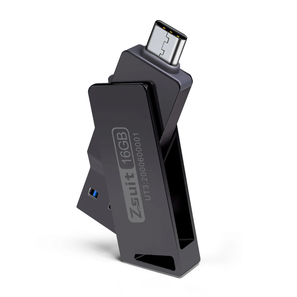 Zsuit 10Pcs/Lot OTG 32G USB Flash Pen Drive Metal Memory Stick Usb 3.0 Flash Disk 064G 128G USB3.0 Dual C Pendrive Type c U Disk Zpaxo usb 3.0-128GB black
