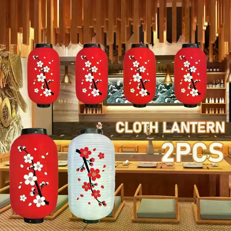 Chinese Japanese Long Shaped Cloth Home Party Hanging Lampion Zpaxo