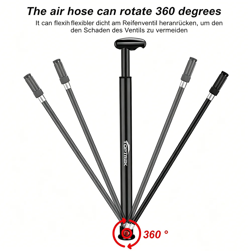 TOPTREK Portable Bike Pump Mini High Pressure Bicycle Tire Three In One Valve Hand Air Pump Bikes Basketballs With Mount Bracke Zpaxo