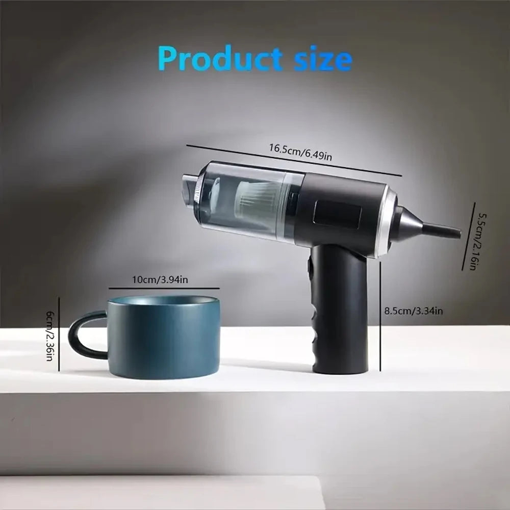 Mini Car Vacuum Cleaner Cordless Powerful Wireless Car Cleaner Type-C Charges HandHeld Portable Vacuum Cleaner Cleaning Machine Zpaxo