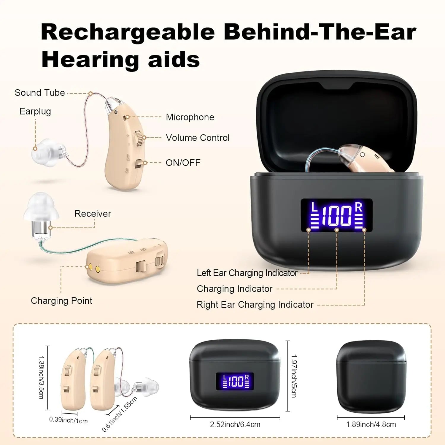 Hearing Amplifier Earbuds Intelligent Noise Reduction Volume