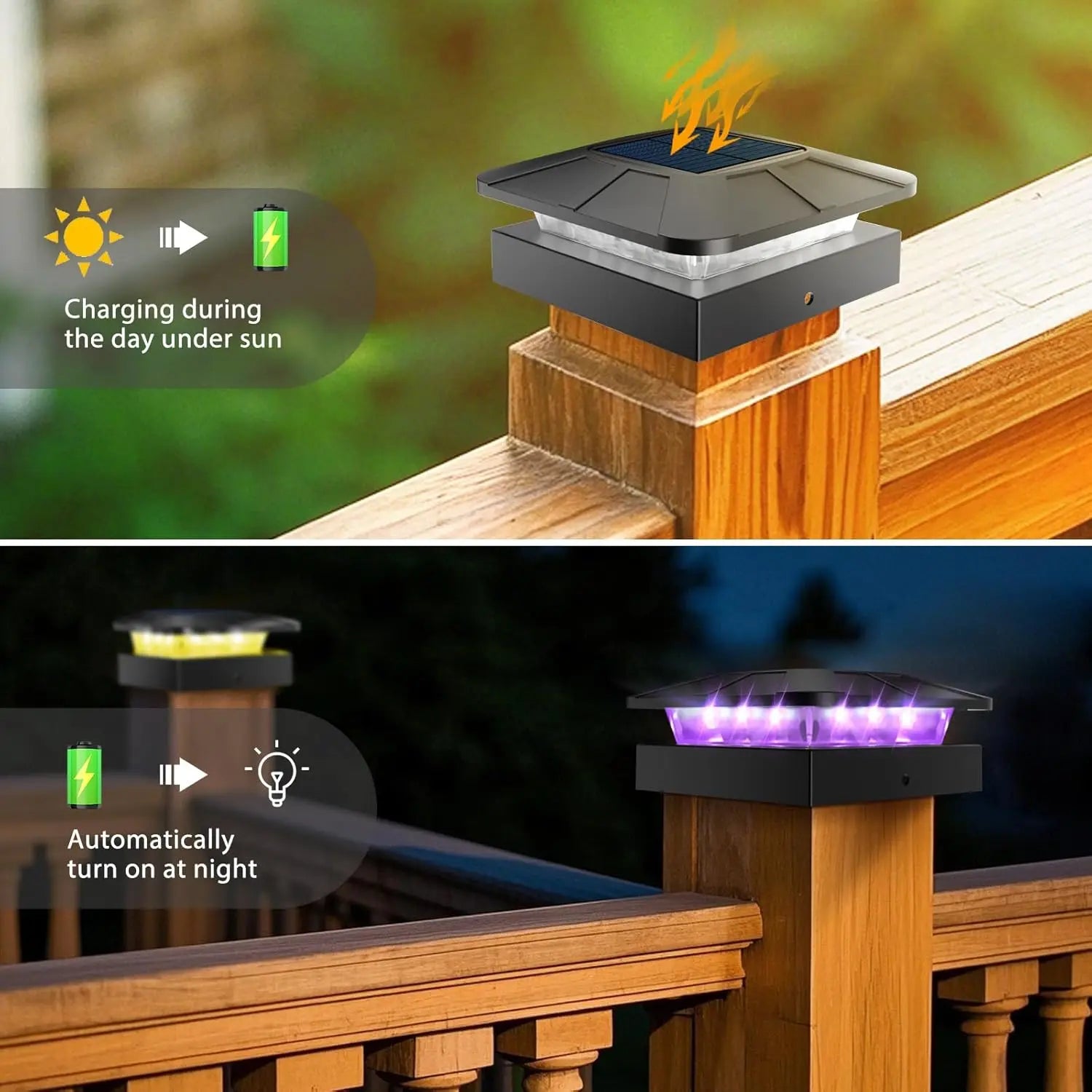 4x4 Solar Post Cap Light With 3 Lighting Modes Porch Light Waterproof IP65 Deck Lights For Wood Vinyl Posts Lighting Decor Zpaxo