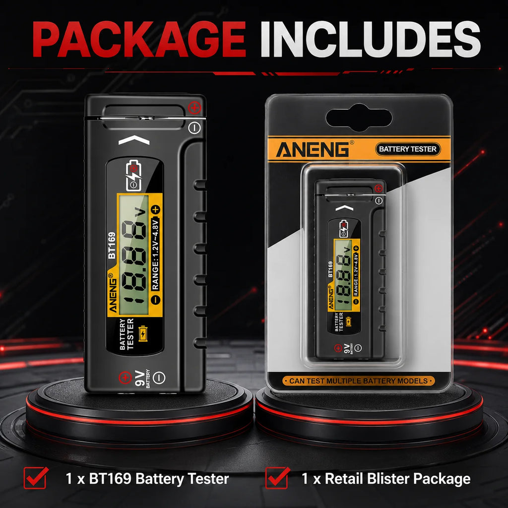 ANENG BT169 Battery AA AAA C D 9V 1 5V Detector Multifunctional