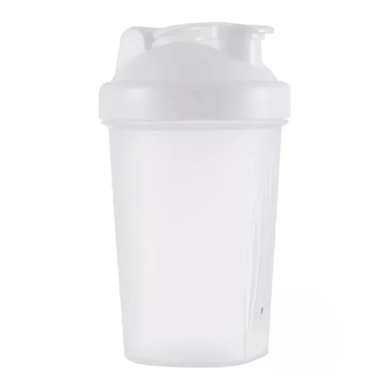 Hot 1-7PCS 400ML Blender Shaker Bottle with Scale Protein Shakes Leakproof for Powder Workout Gym Sport Mixing Cup Water Bottle Zpaxo White