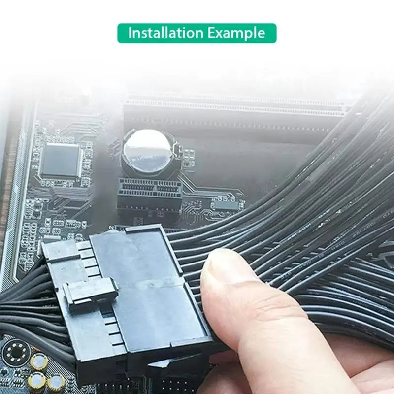 652F 24 Pin Power Sync Cable 24Pin Mining Power Extension Cord for Computer Adapter Boards and General Use Zpaxo