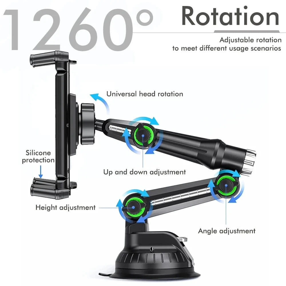 Car Tablet Folding Screen Universal Phone Holder 1260 Degree