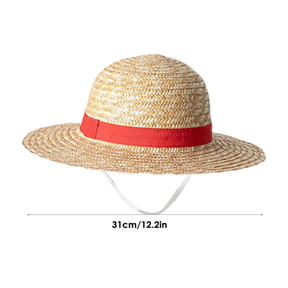 Anime Straw Hat Cosplay Costume Prop Yellow Woven Sun String Fans Zpaxo 31cm