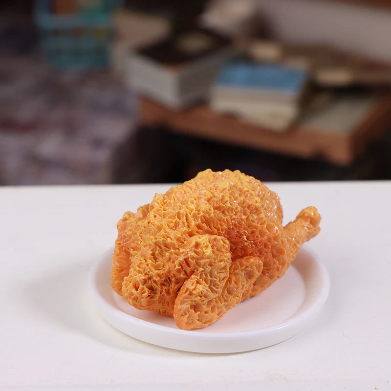 ▶1Set Mini Simulation Fried Chicken Miniatures Food Doll House Decor DIY Supplies Model Food Ornament Toy Dollhouse Accessories Zpaxo A1