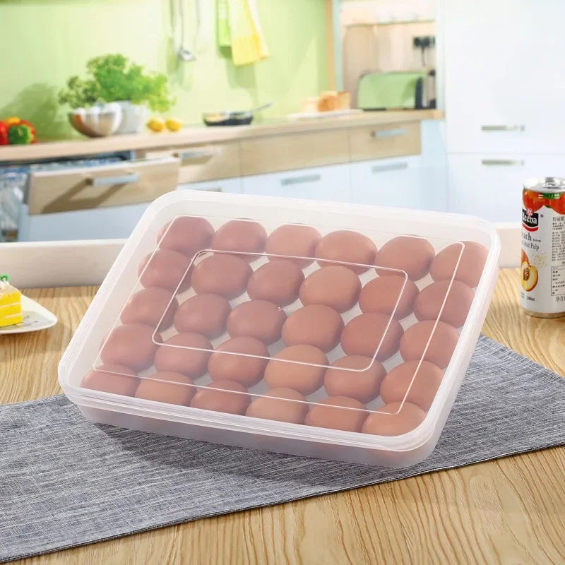Hot 1PC 30 Grids Large Capacity Egg Box Refrigerator Storage Box Plastic Food Preservation Egg Storage Refrigerator Storage Box Zpaxo