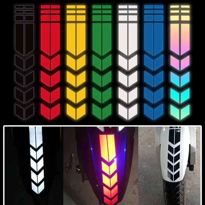 Reflective Motorcycle Arrow Stickers – Waterproof Decal Tape