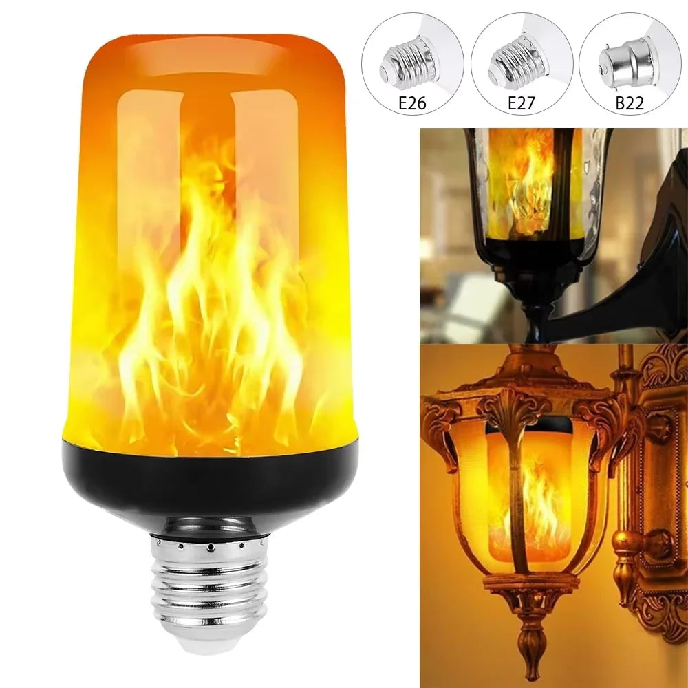 B22 E27 LED Flame Effect Light Bulb 4 Modes Flickering Fire Simulation for Party KTV Festival Garden Home Decor Outdoor Lighting Zpaxo