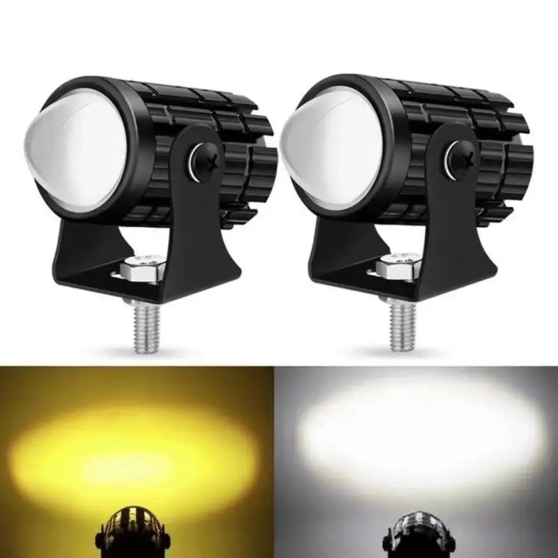 Dual Color LED Motorcycle Spotlights – 12V Mini Driving Lights