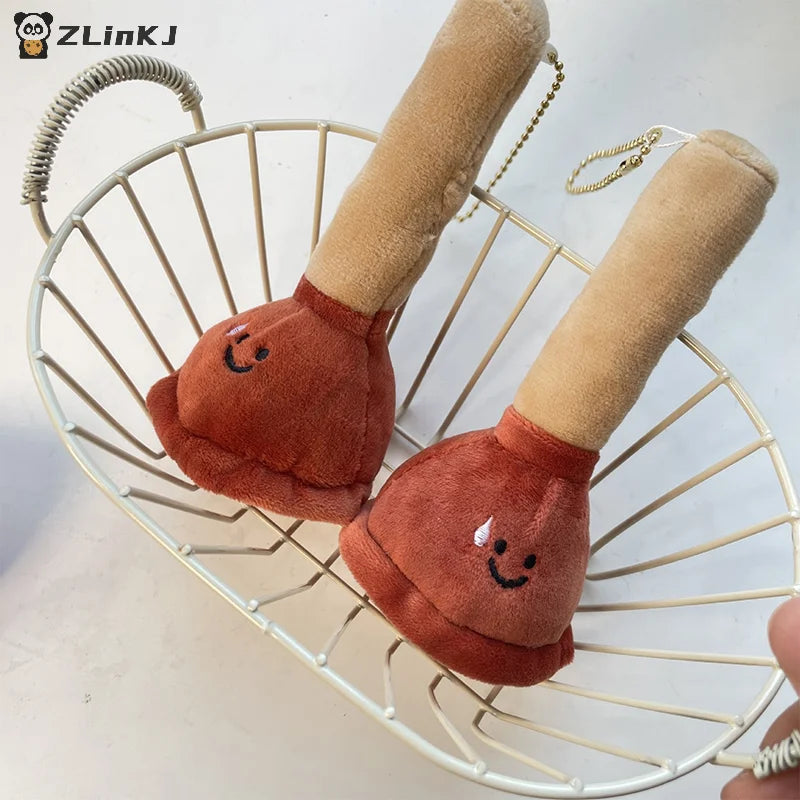 ▶Toilet Stopper Plush Doll Keychain Cartoon Toilet Plunger Filling Stuffed Dolls Keyring Pendant Backpack Charms Bag Decor Gifts Zpaxo