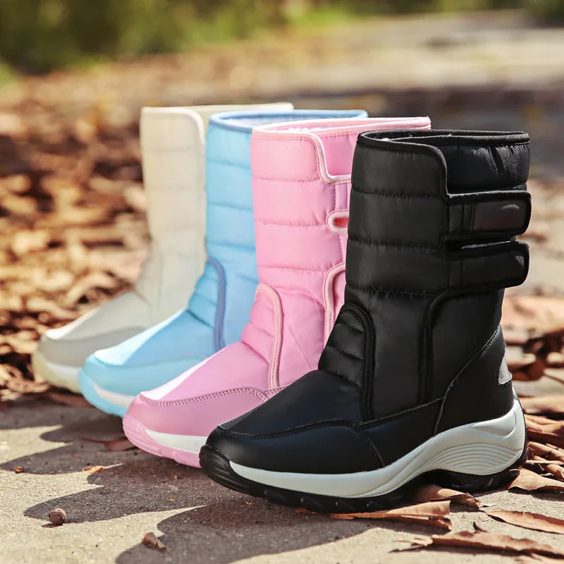 CINESSD 2023 Winter Warm Snow Boots Outdoor Waterproof Women's Cotton Zpaxo