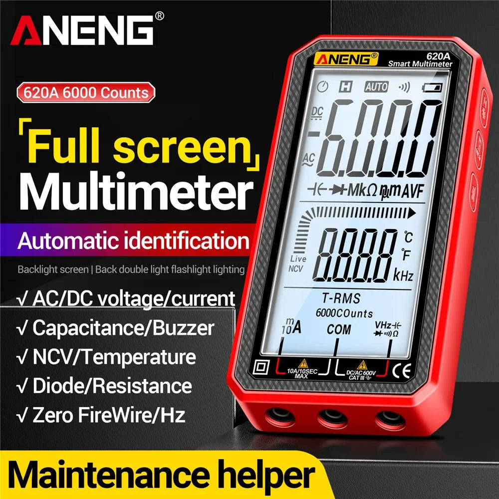 AC DC Voltage Current Full Screen Multimeter ANENG 620A Professional