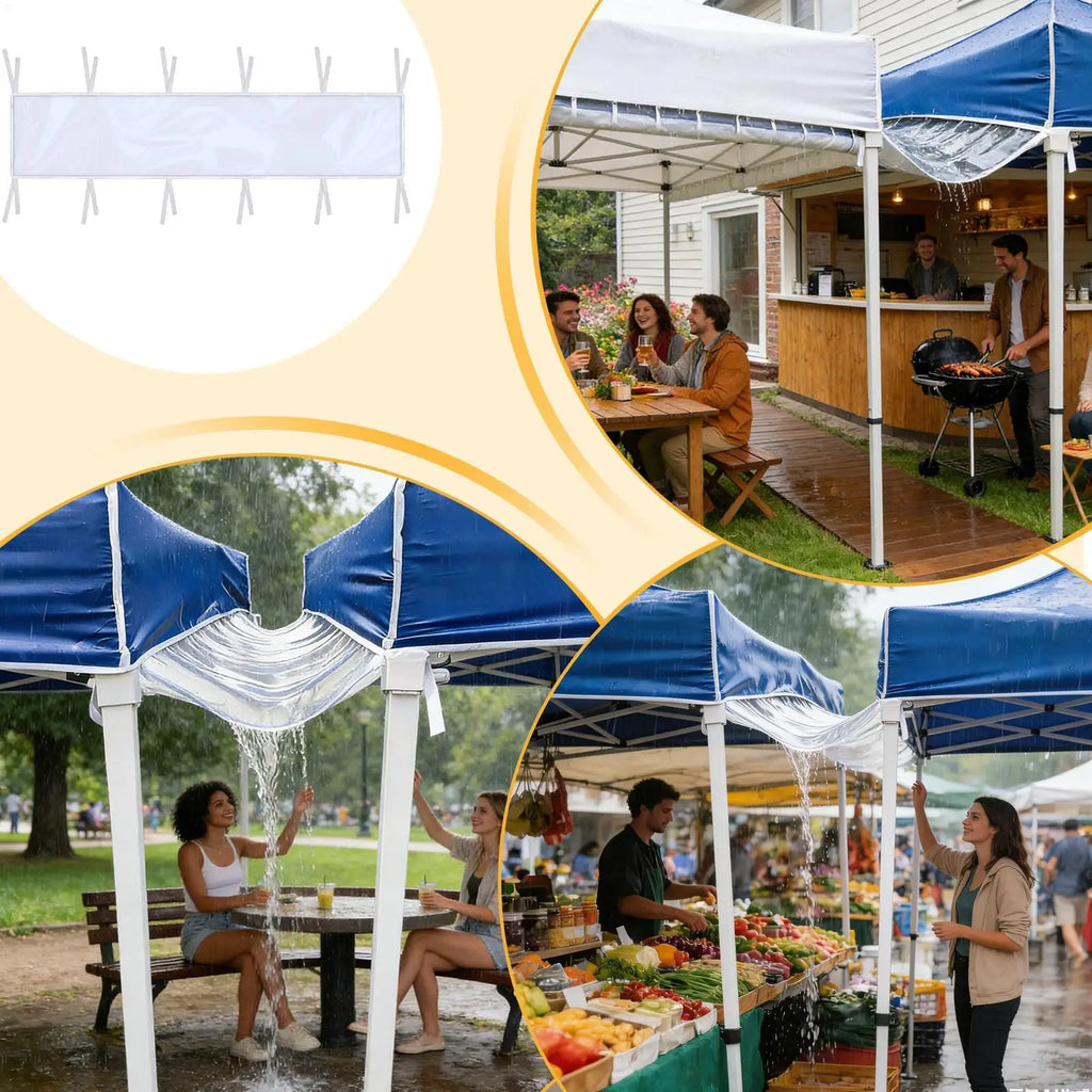 Rain Gutter Canopy Tent Detachable Transparent Instant Accessory