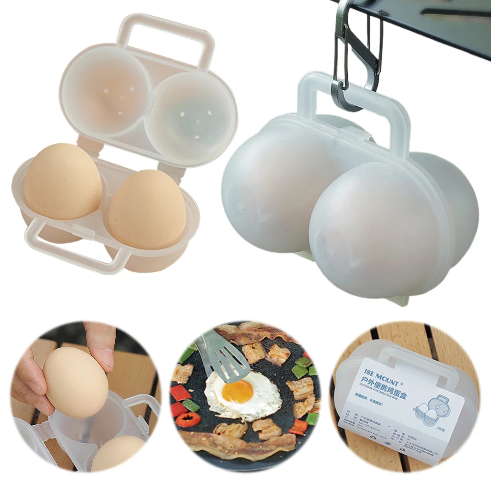 1 2 Grid Egg Box Container Anti-fall Organizer Anti Shake Boiled