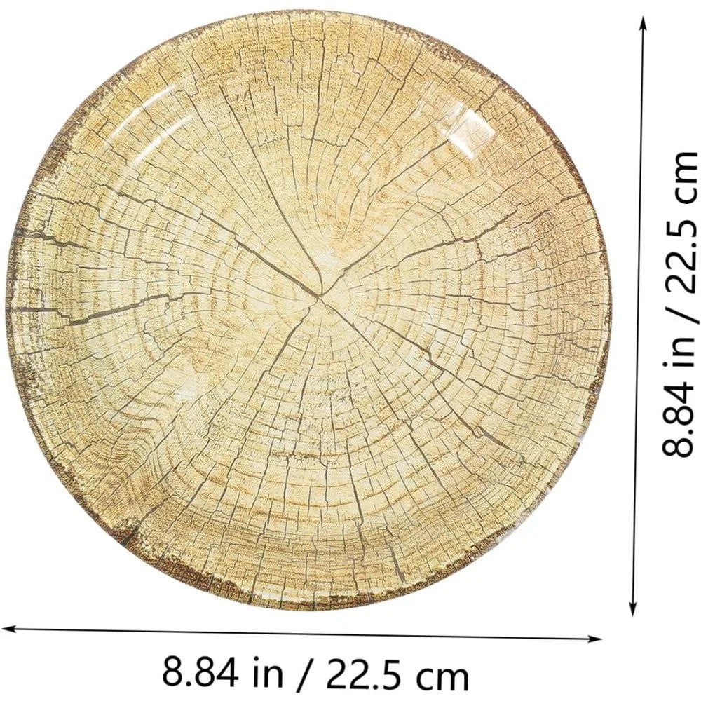 Camping Wood Grain Party Decorations Utensils Suitable Forest-themed