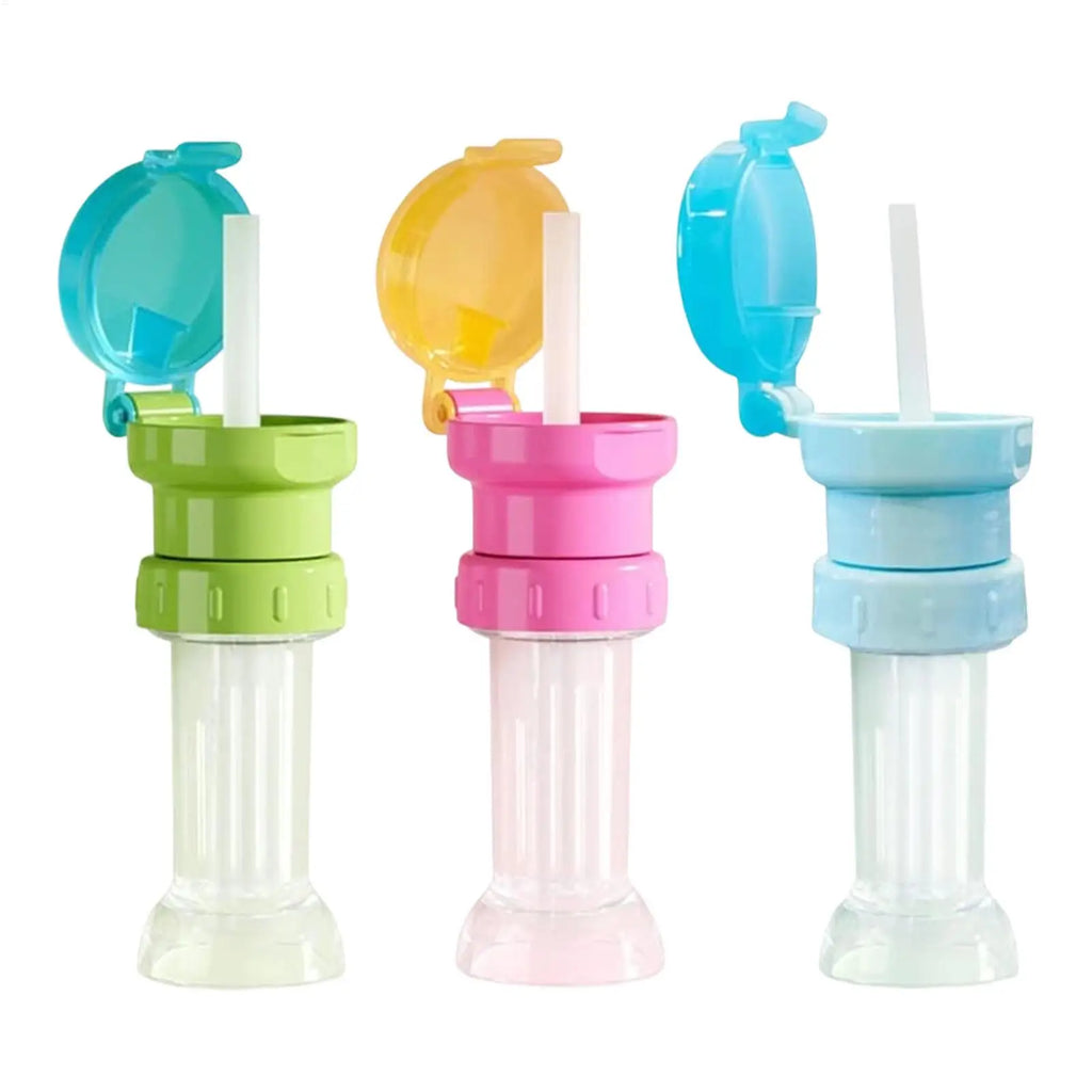 1PC Water Bottle Caps Spill Proof Juice Soda Water Bottle Twist Cover Caps With Straw Safe Drink Sippy Caps Feeding Drinkware Zpaxo