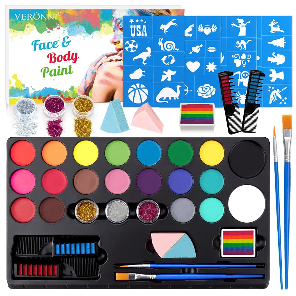 20 Face Body Paint Palette Long Lasting Safe Painting Halloween Zpaxo