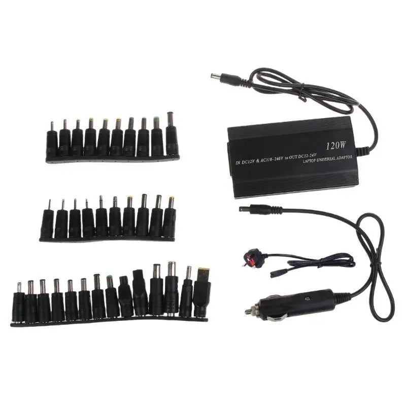 652F Universal Laptop 120W Adapter with 34 Multi-Connectors Power Supply Adapter Safety Protect 65cm Cord Zpaxo UK CN