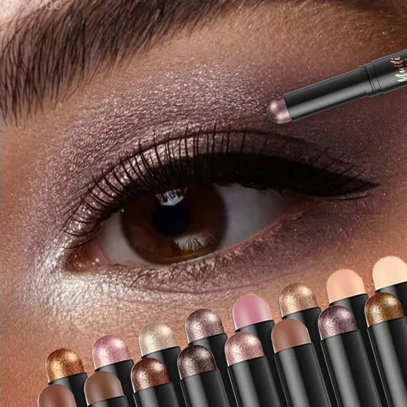 Glitter Brown Eyeshadow Pen Smoky Eyes Makeup Long Lasting Shimmer