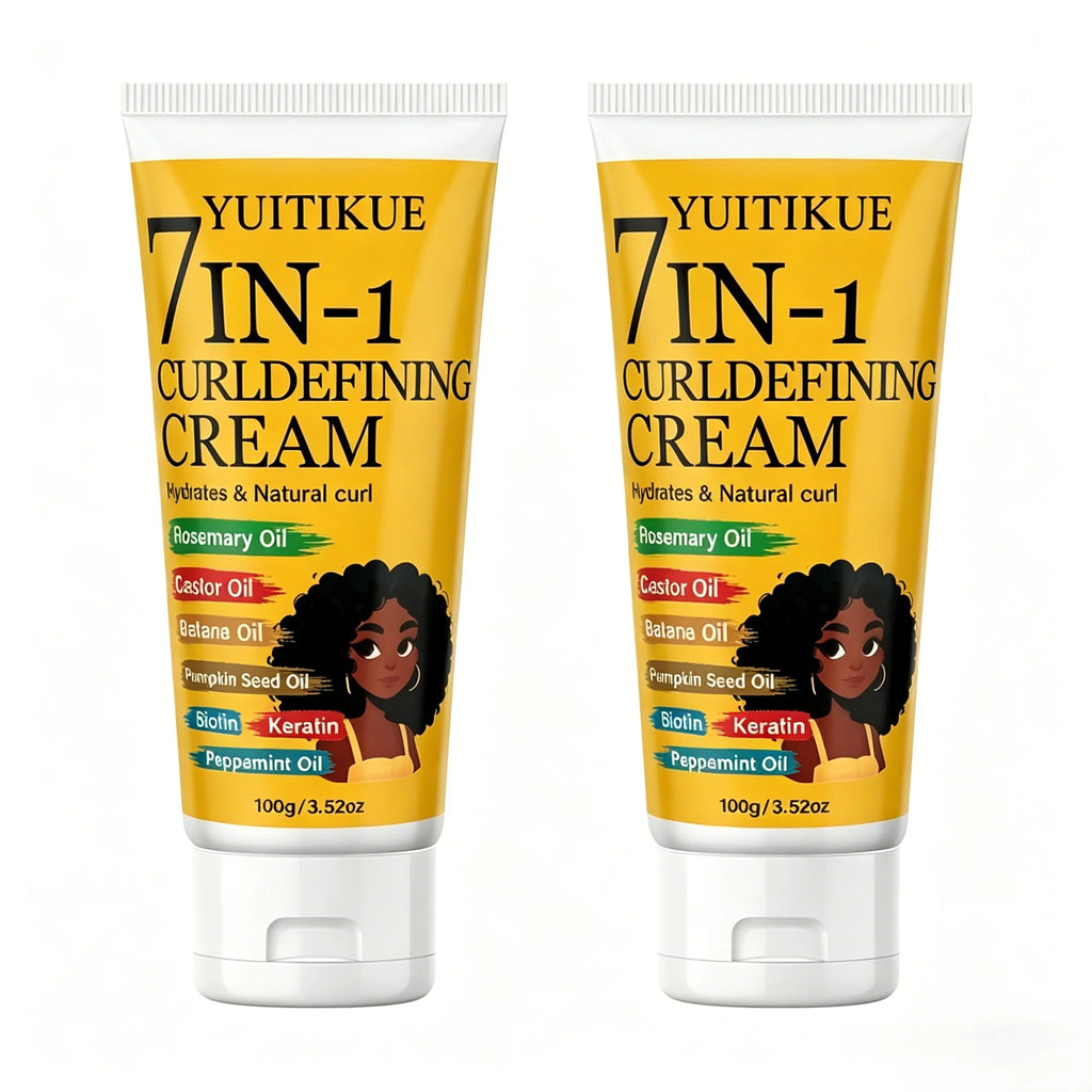 7-in-1 Curl Defining Cream | Batana Oil & Keratin Anti-Frizz Curl Defining Cream Zpaxo 2pc