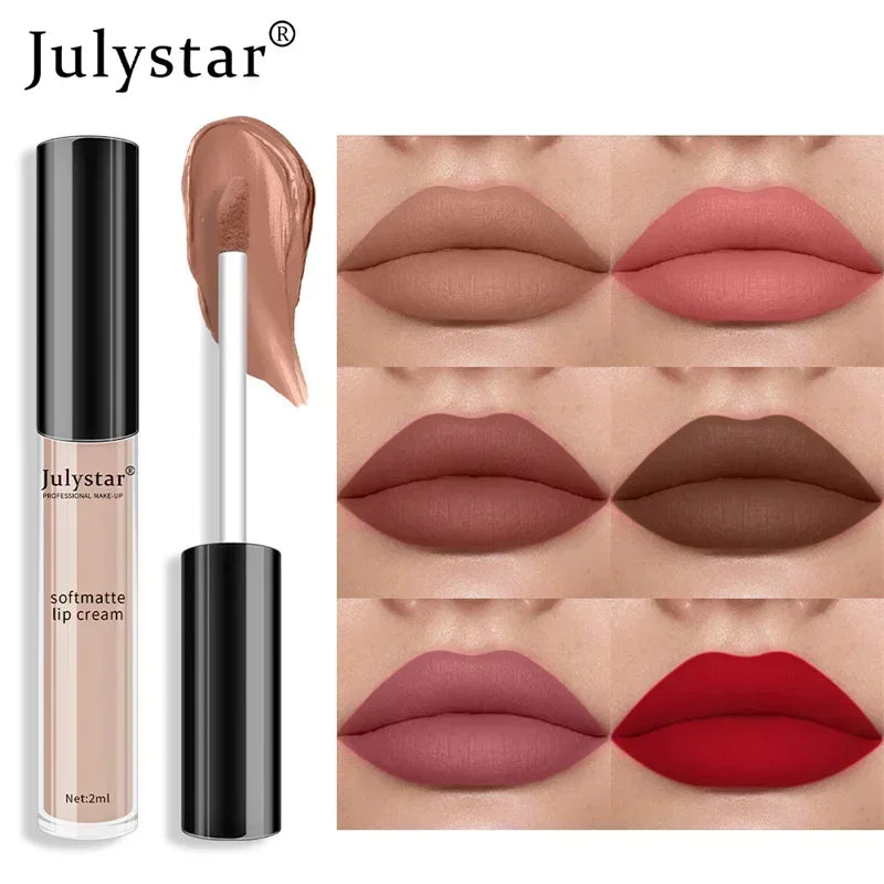 1pc Waterproof Liquid Lipsticks Lip Makeup Matte Velvet Lipstick Lip Gloss Red Sexy Cosmetic 6 Colors Long Lasting Lip Glaze Zpaxo