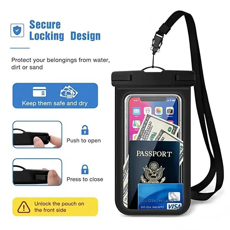 IP68 Universal Waterproof Phone Case Bag PVC Cover Iphone 16 15 14 Zpaxo