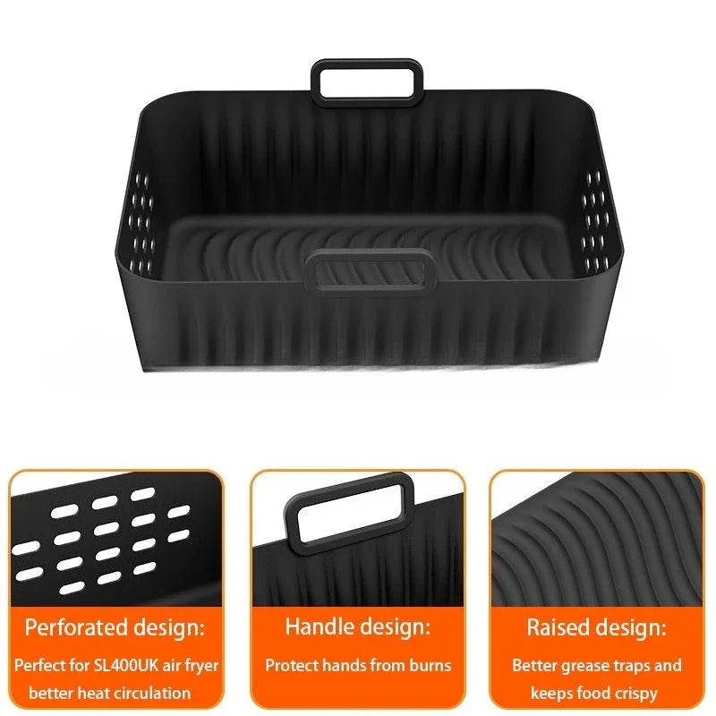 Silicone Air Fryer Liners for Ninja SL400 SL401 Double Stack XL Basket Reusable Air Fryer Baking Tray Airfryer Accessories Hot Zpaxo