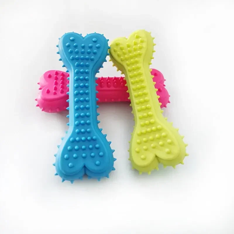 1PC Pet Chew Toy Soft Rubber Bite-resistance Bone Shape Teeth Grinding Chewing Toys for Small Dogs Training Pet Supplies Zpaxo