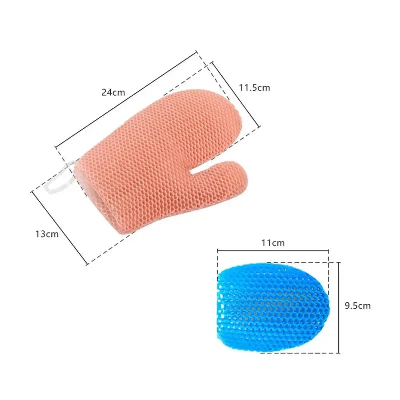 Honeycomb TPU Exfoliating Shower Finger Caps Deep-cleansing Body