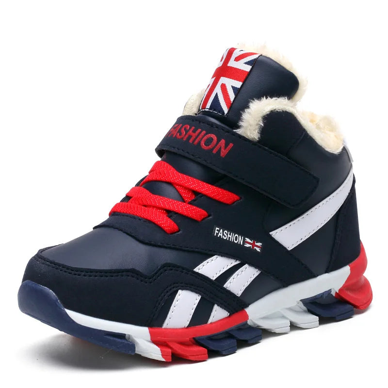 Winter Children Cotton Shoes 2023 Fashion Patchwork Boys Girls Snow Zpaxo