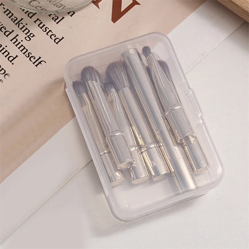 Mini Travel Makeup Brushes Box Portable Cosmetic Powder Foundation