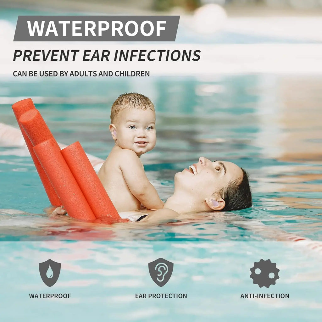 Reusable Silicone Ear Plugs Waterproof Soft Noise Cancelling Silent Gel Earplug For Sleeping Swimming Airplane Earbud Protection Zpaxo
