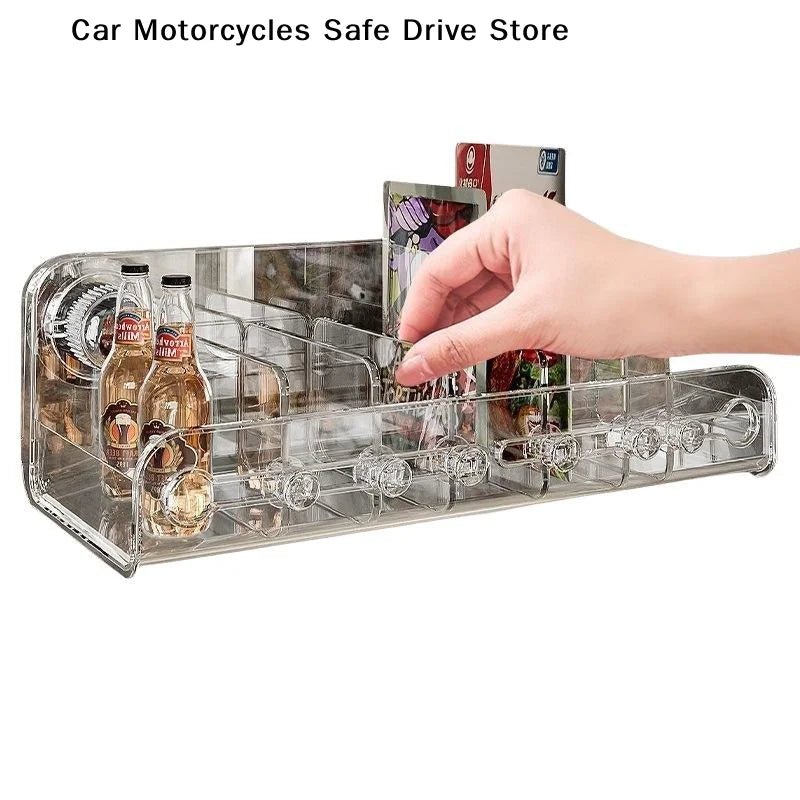 CMClear Acrylic Fridge Storage Organizer Removable Dividers Suction