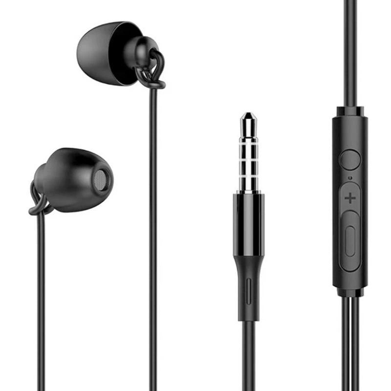 Noise Reduction Headphones Microphone Wired Earphones Sleeping