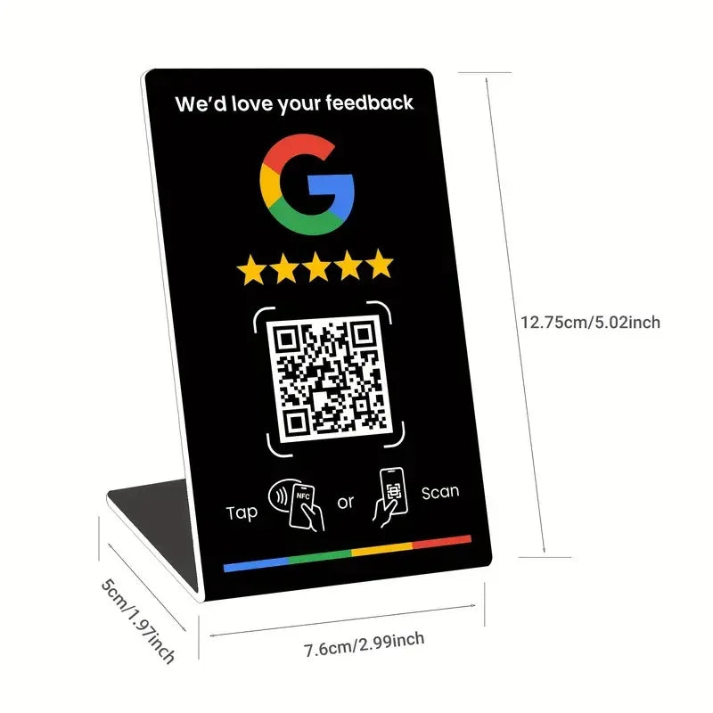 NFC 215 Programmable Google Review Card Station Table Reviews Display Zpaxo