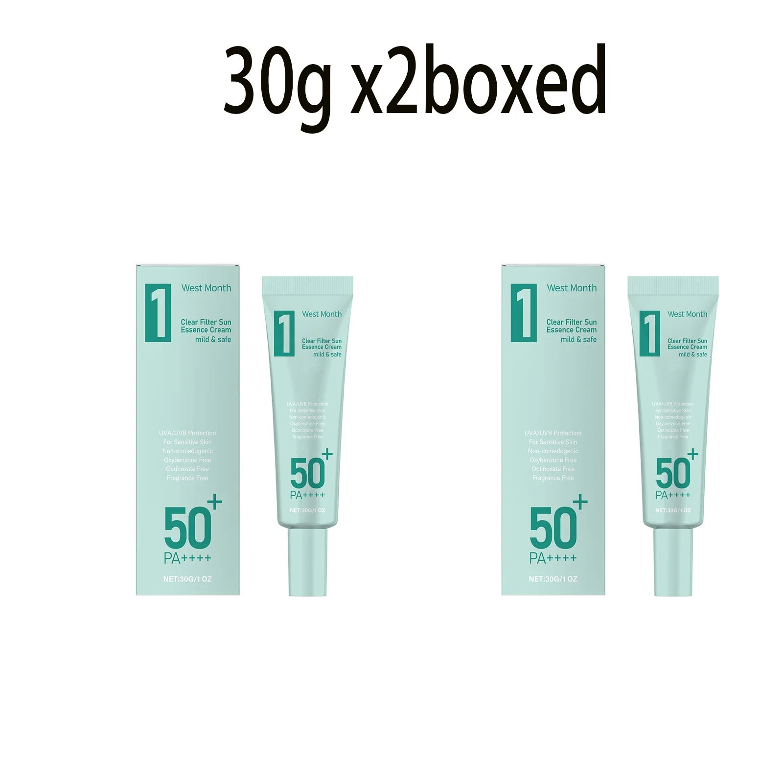 Anti Sun Cream SPF50 UV Defense Broad Spectrum Sunlight Protection Reduce Redness Hydrating Waterproof Prevent Sunburn Sunscreen Zpaxo 30g x2boxed