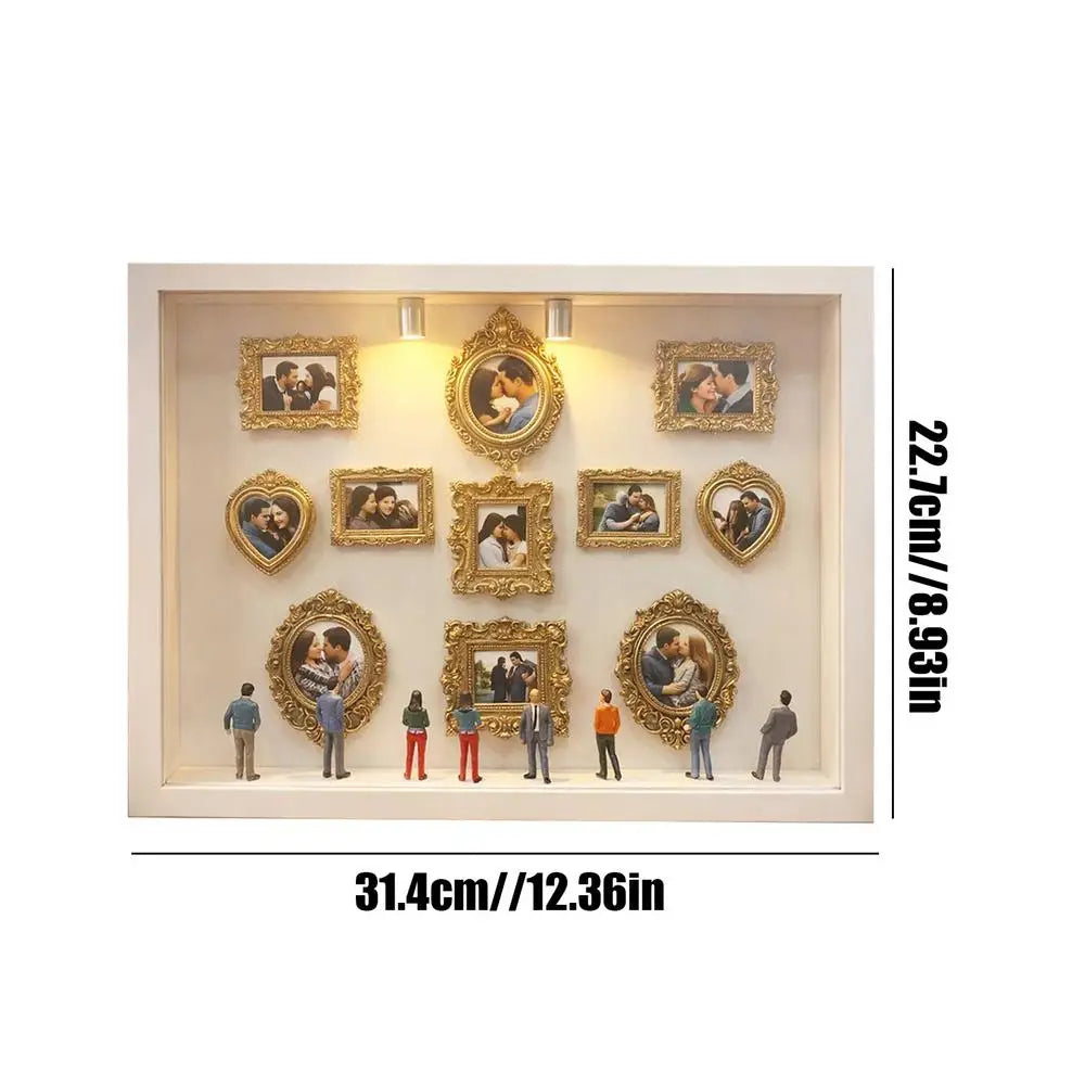 Miniature Memory Display Case Handmade 3D Keepsake Box LED Lights