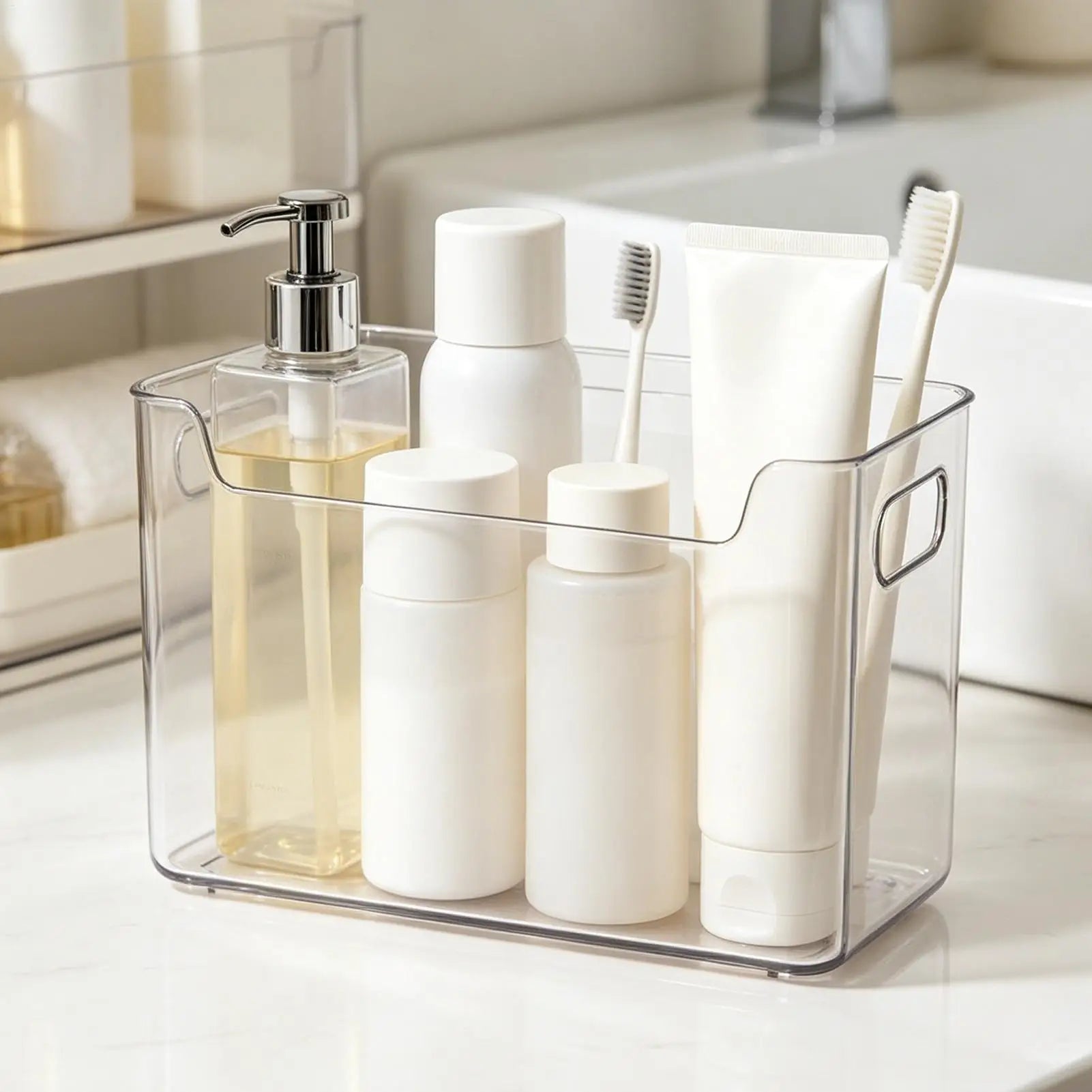 Refrigerator Bins Handles Clear Door Containers Organizer Kitchen