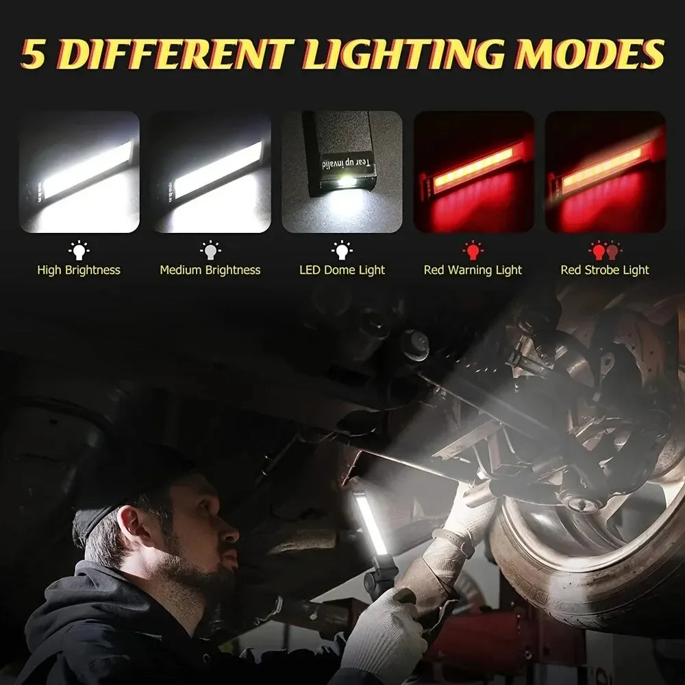 ESMARTER USB Rechargeable LED Flashlight – 5 Modes, Magnetic Base