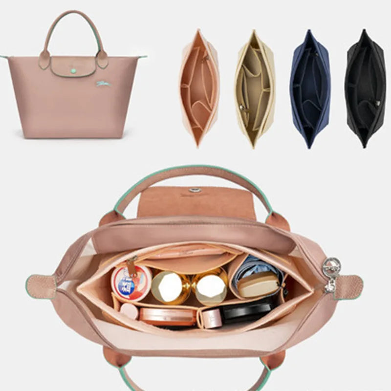 Felt Insert Bag Organizer for Longchamp & Designer Handbags Handbag Organizer Insert Zpaxo