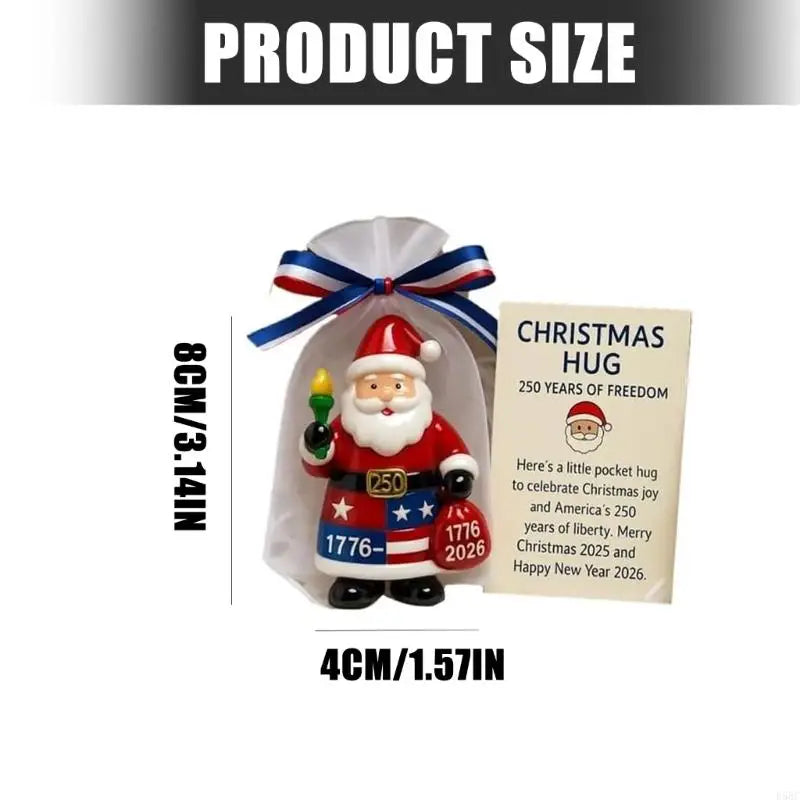 250th Anniversary Santa Hug Ornament Shatterproof Acrylic Christmas