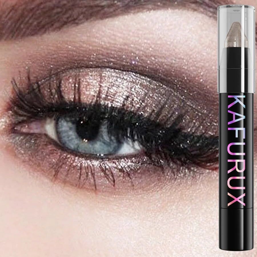 19 Smoky Dark Green Eyeshadow Pen Stick Waterproof Metallic Glitter
