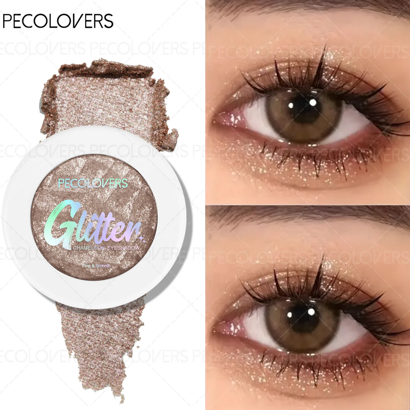 Black Pearlescence Diamond Glitter Eyeshadow Mashed Potato Texture Highlighter Peach Gold Shimmer Illuminator Brightening Makeup Zpaxo