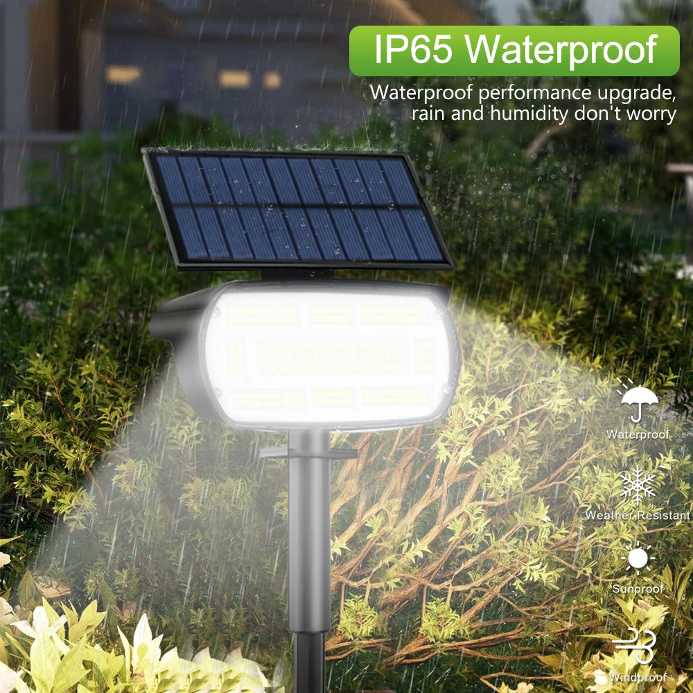 136 LED Solar Spot Landscape Lights Outdoor Waterproof Large Area Lighting Solar Spotlights Garden Pathway Driveway Walkway Zpaxo