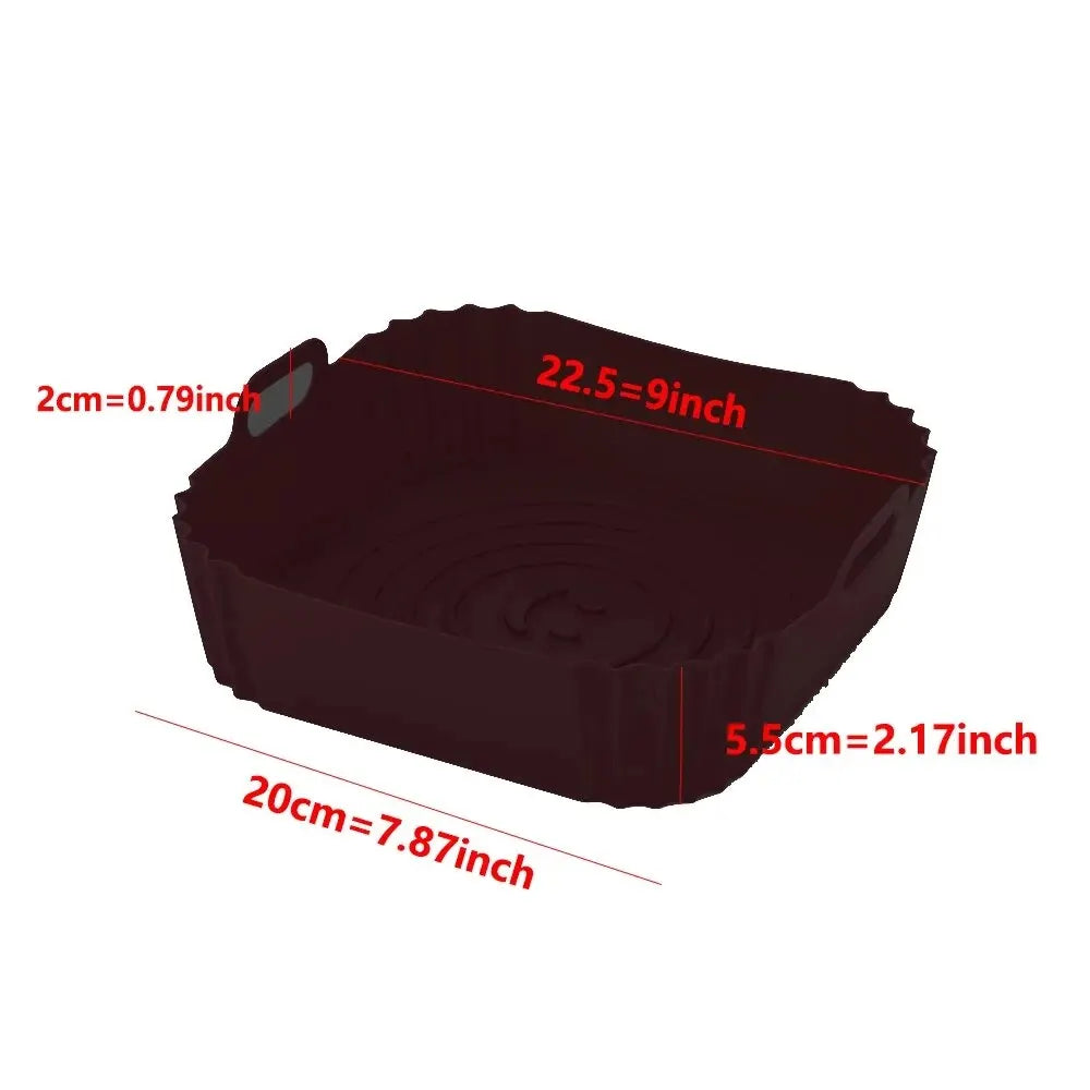 1PC Reusable Airfryer Pan Liner Accessories Silicone Air Fryers Oven Baking Tray Pizza Fried Chicken Airfryer Silicone Basket Zpaxo gjkp-1pc black