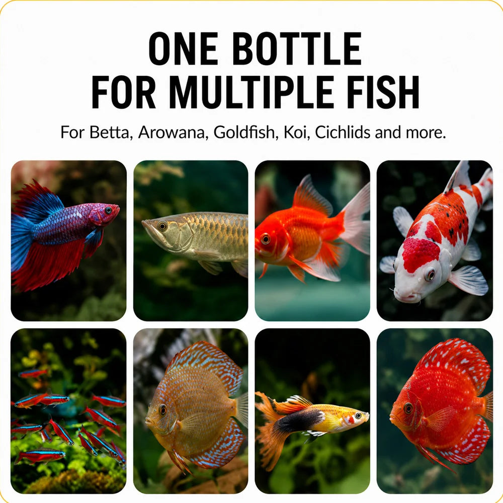 230g Quick Dissolve Yellow Aquarium Powder Granules for Fish Tank Water Care Maintenance Includes Convenient Measuring Spoon Zpaxo