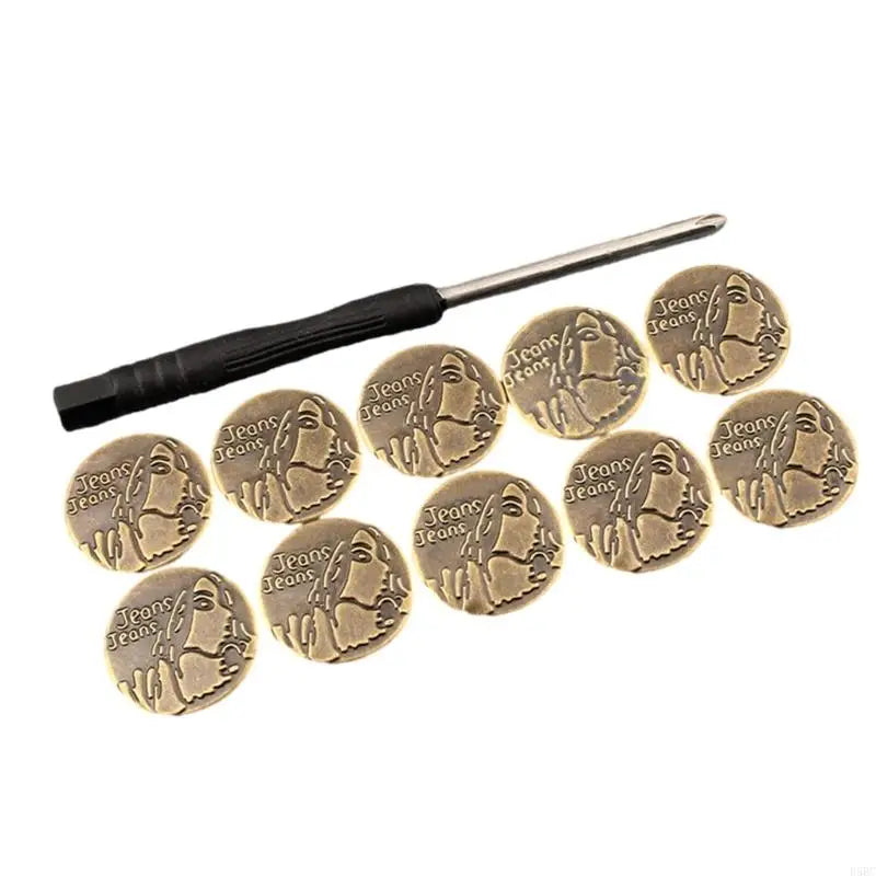 10 Pcs Waistband Button Jeans Buttons Trousers Replacement Buttons for DIY Jeans Zpaxo